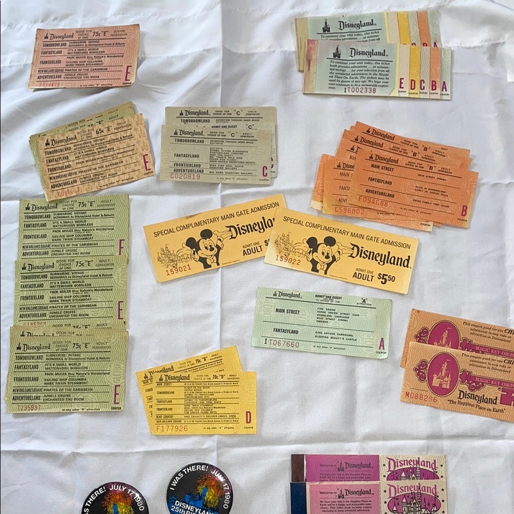 Vintage Disneyland Ticket Collection